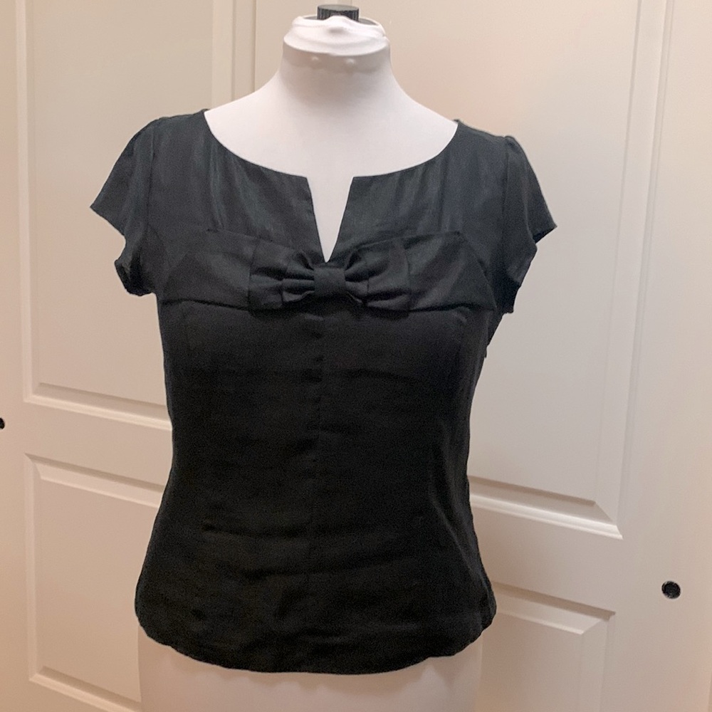 BLACK 100% LINEN TOP
